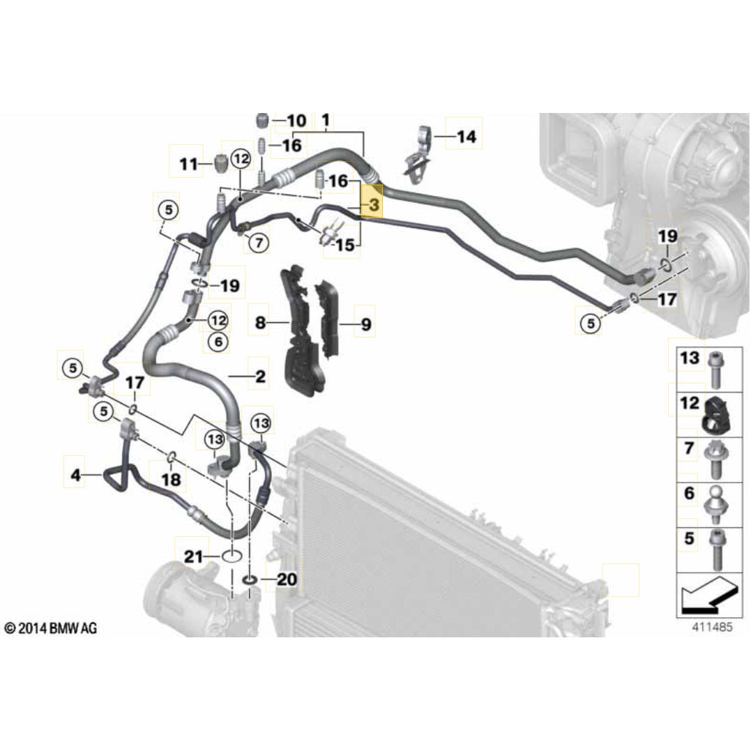 Mangueira Evaporadora Mini Cooper S 2021 2022 2023 9209724