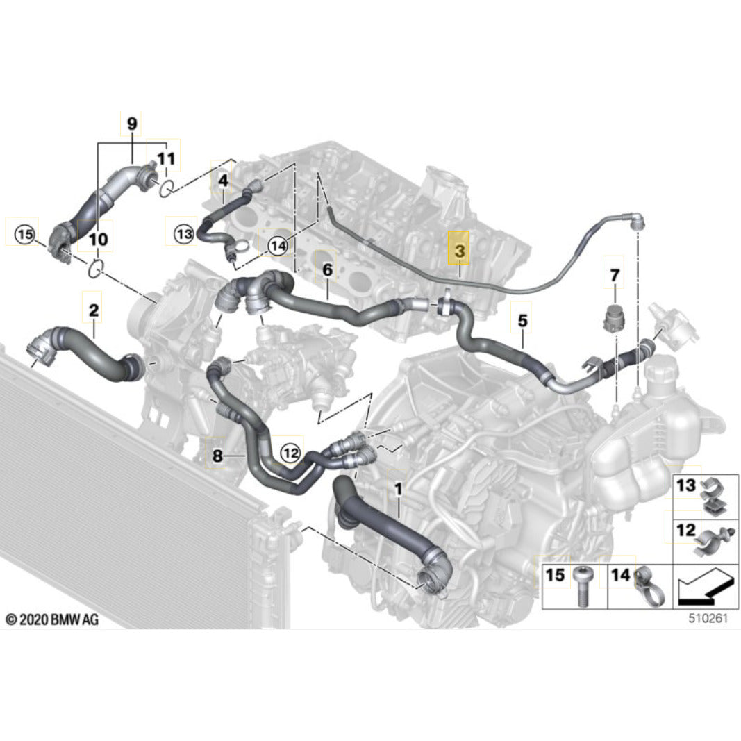 Mangueira Água Mini Cooper S 2.0 B48 2021 2022 Reservatório
