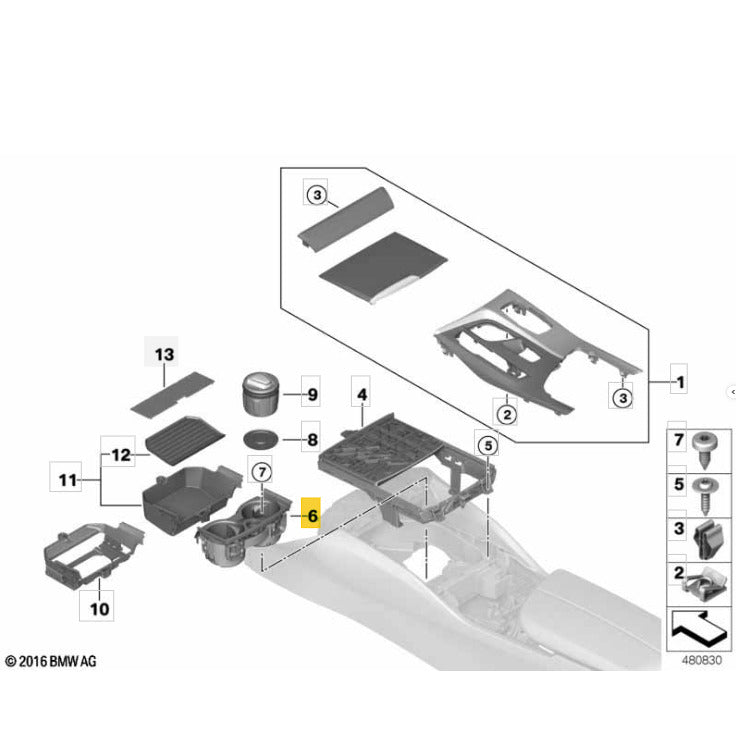 Porta Copo Console USB BMW 530e 540i G30 2019 2020 2021 2022