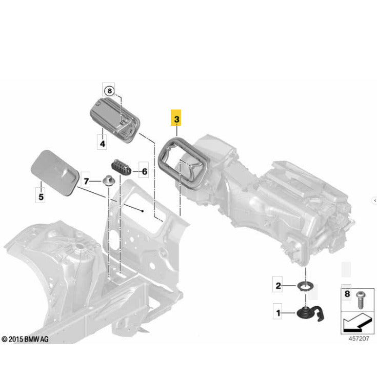 Grade Vedação Entrada Ar BMW 530e G30 2019 2020 2021 2022