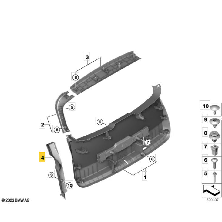 Acabamento Porta Mala Mini Countryman JCW 2025 2026 Esquerdo