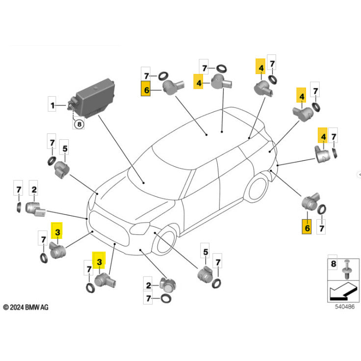 Sensor Estacionamento Mini Countryman JCW BMW X1 2025 2026