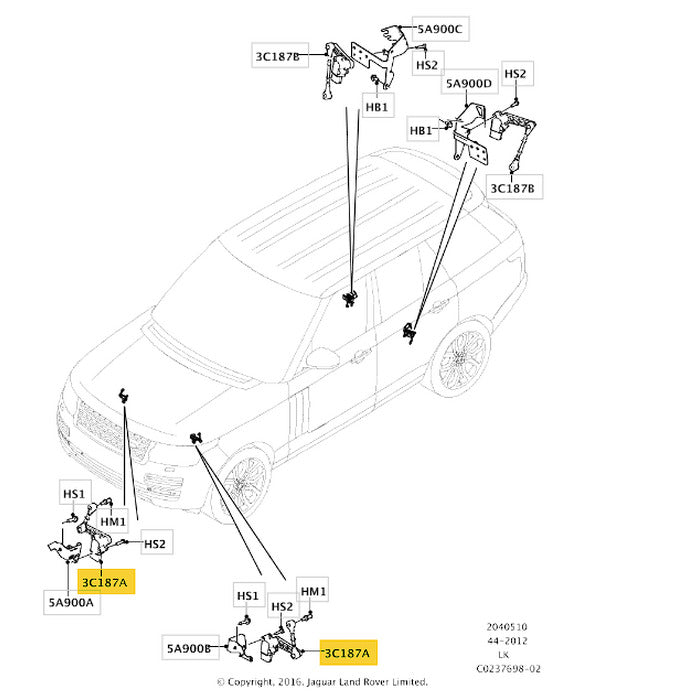 Sensor Altura Farol Range Rover Vogue 2014 a 2017 Dianteiro