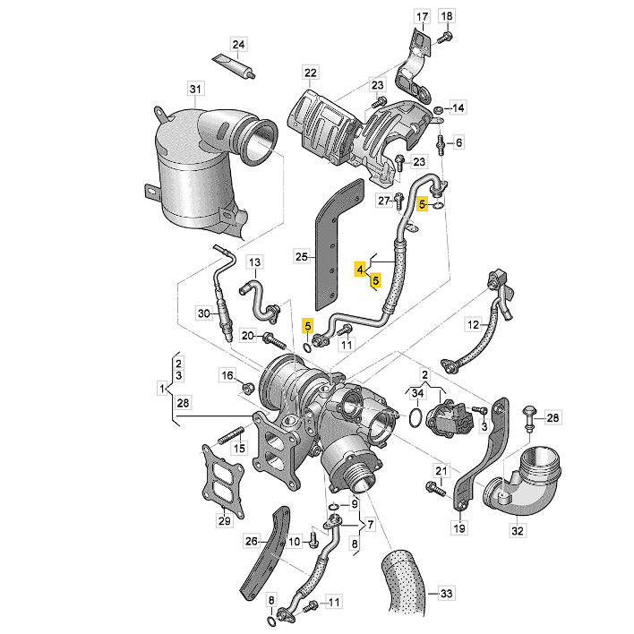 Mangueira Cano Óleo VW Tiguan 2023 a 2025 Turbina 06K145778AH