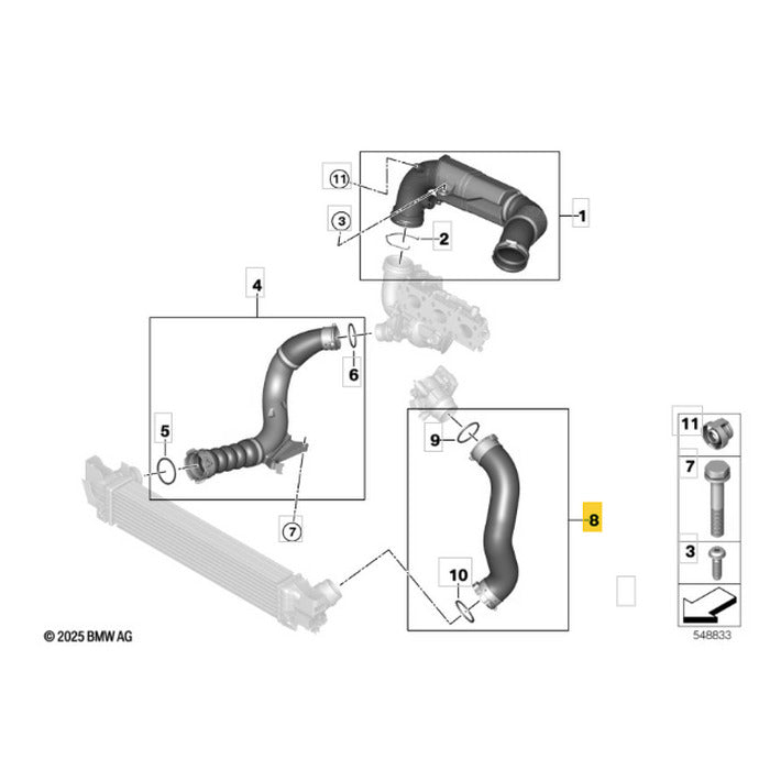 Mangueira Intercooler BMW X2 M B48 2018 2019 2020 2021 2022