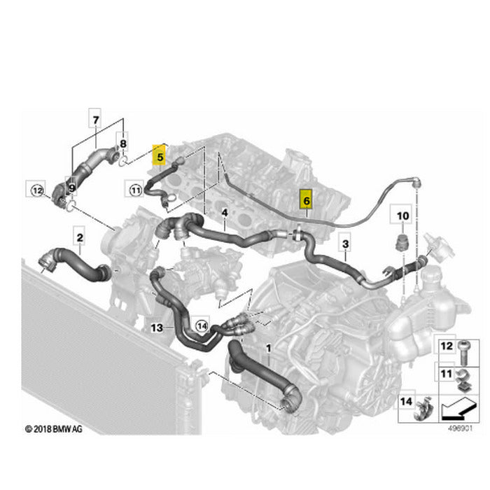 Mangueira Água Radiador BMW X2 B48 2018 2019 2020 2021 2022