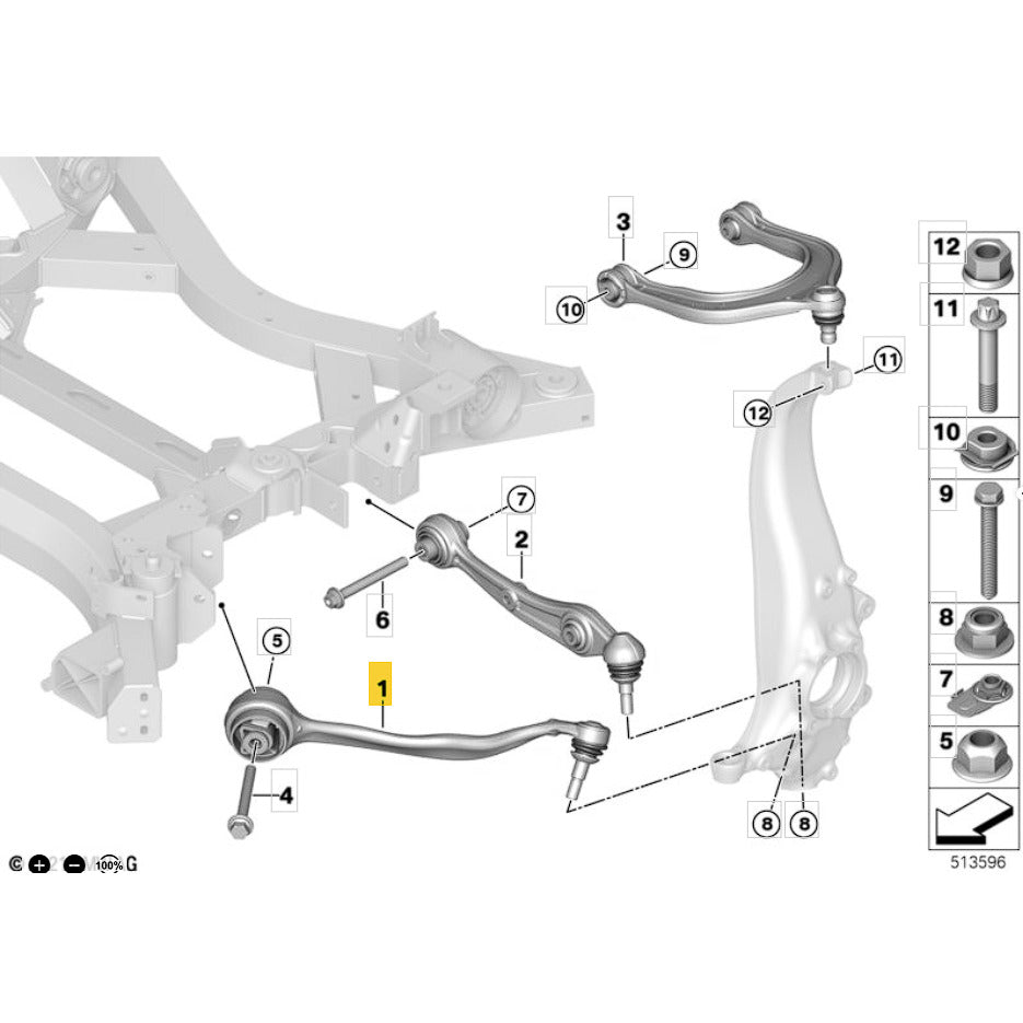 Braço Suspensão BMW iX I20 M60 2022 2025 Dianteiro Esquerdo
