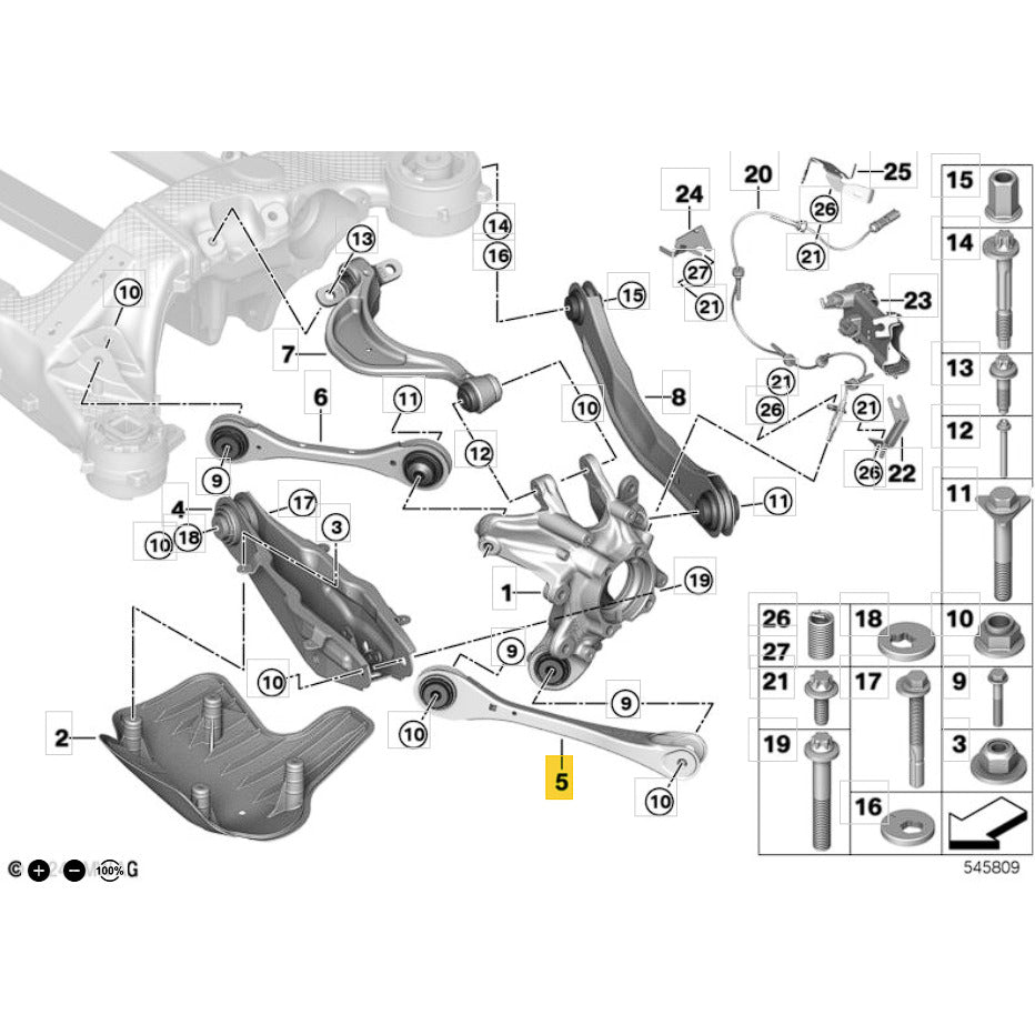 Braço Suspensão BMW iX I20 2022 2023 2024 2025 Traseiro