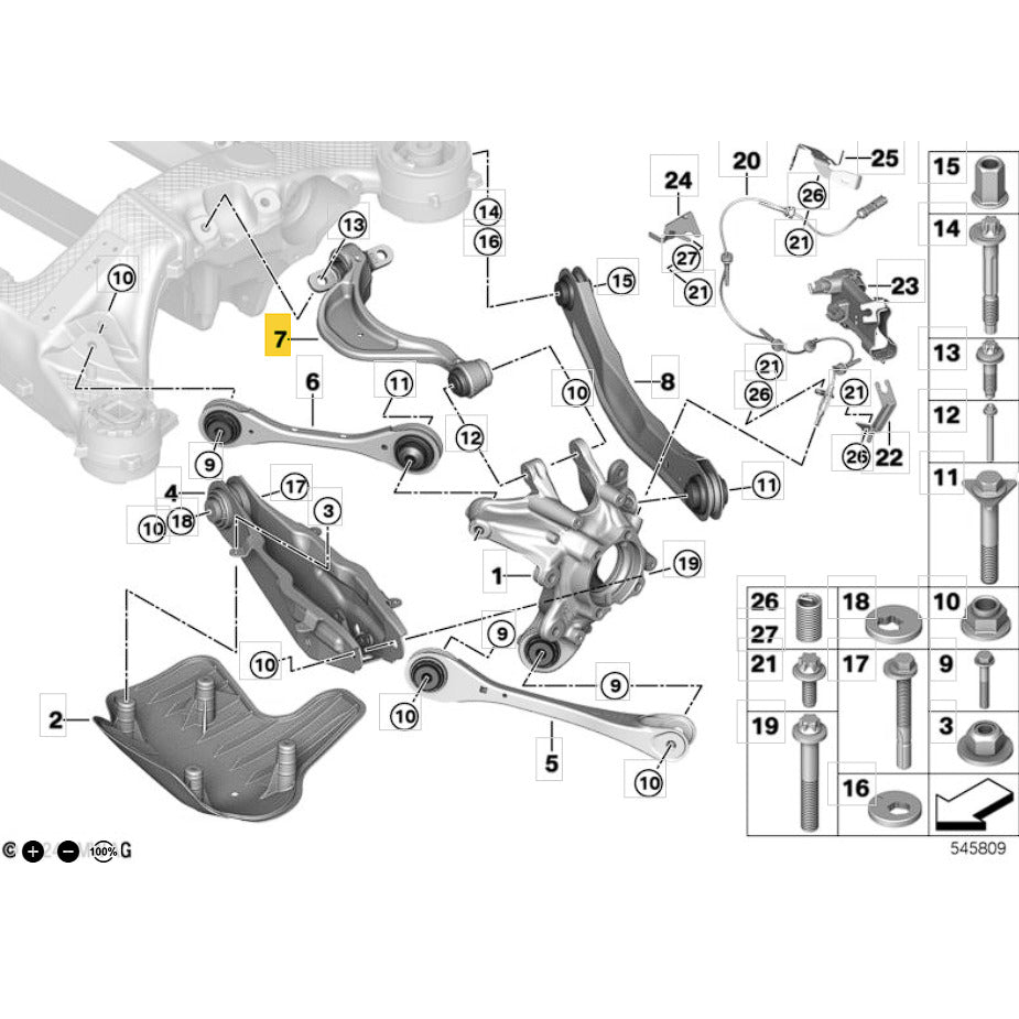 Braço Suspensão BMW iX I20 2022 2023 a 2025 Traseiro Direito