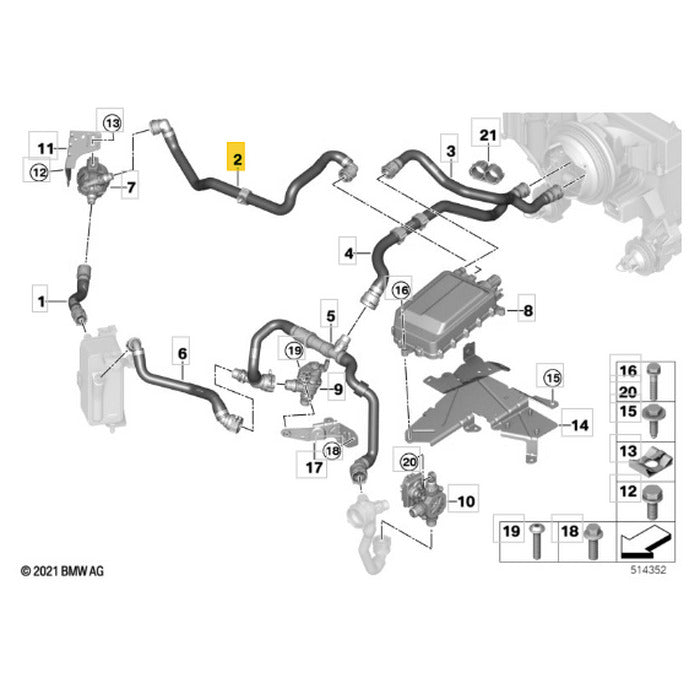 Mangueira Arrefecimento Motor Elétrico BMW iX 2023 2024 2025
