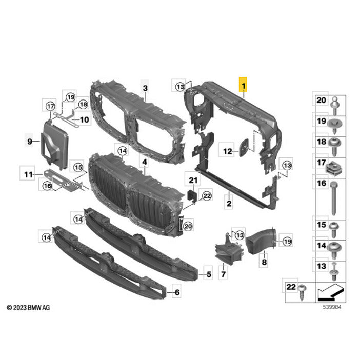 Acabamento Duto Ar BMW X5 2019 2020 2021 2022 2023 Superior