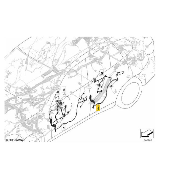 Chicote Porta BMW X5 G05 2019 2020 2021 2022 2023 Traseiro