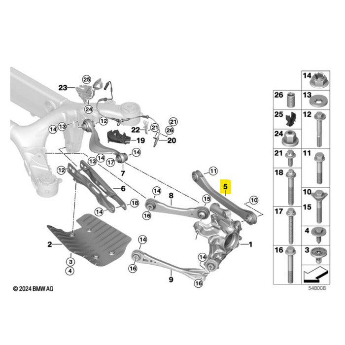 Braço Suspensão BMW X5 2020 2021 2022 2023 Traseiro Esquerdo