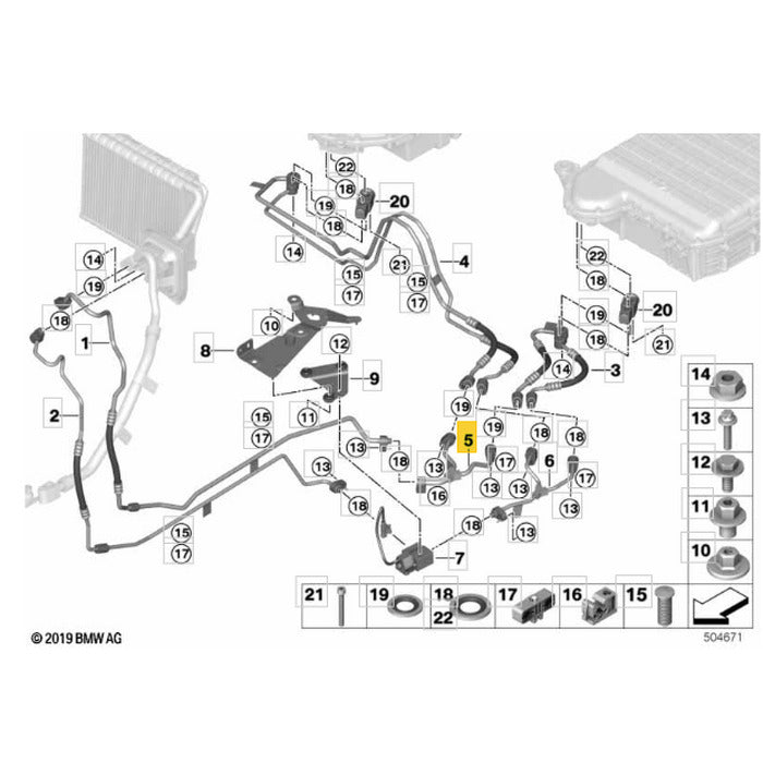 Mangueira Alta Pressão Ar Condicionado BMW X5 2021 2022 2023