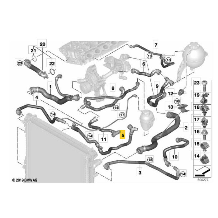Mangueira Água Radiador BMW X5 B58 2020 2021 2022 2023 Motor