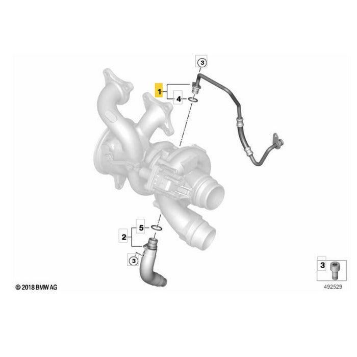 Tubo Cano Retorno Óleo Turbina BMW X5 G05 B58 2021 2022 2023