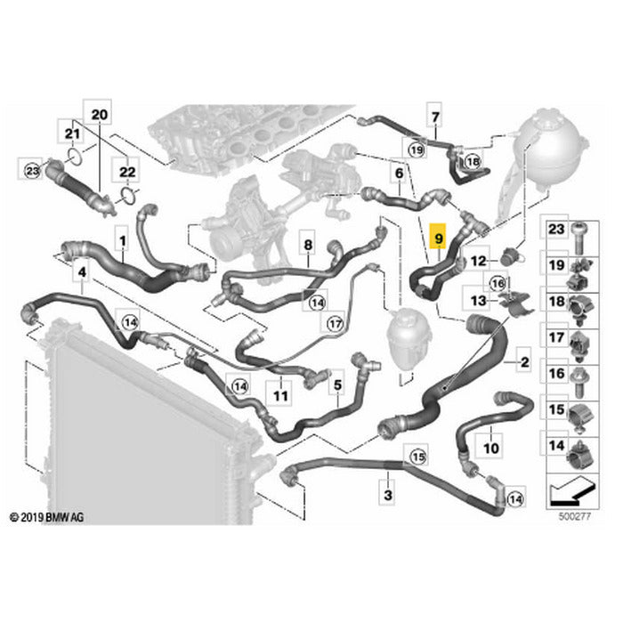 Mangueira Água Radiador BMW X5 B58 2020 2021 2022 2023 Motor