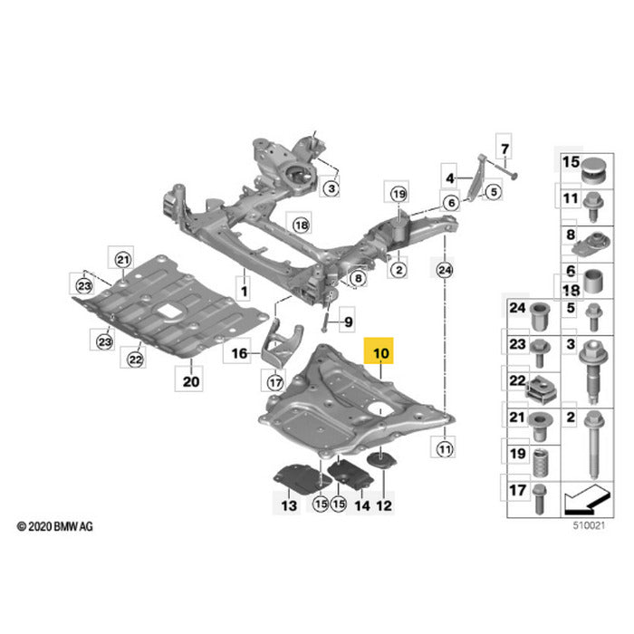 Protetor Carter Motor BMW X5 Híbrido G05 2020 2021 2022 2023