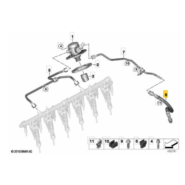 Tubo Flexível Combustível BMW X5 G05 B58 2020 2021 2022 2023