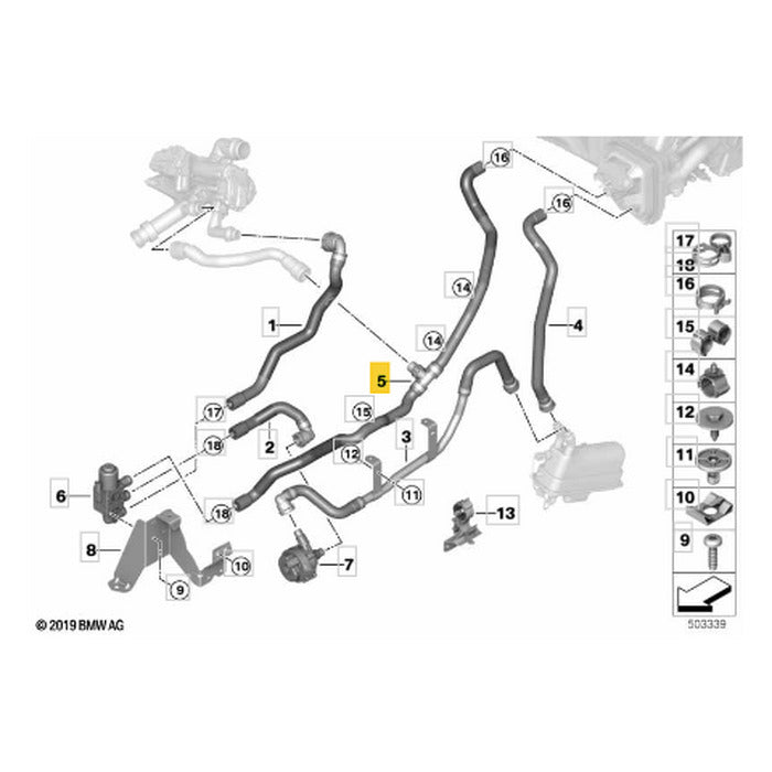 Mangueira Água Retorno BMW X5 B58 2021 2022 2023 Evaporadora