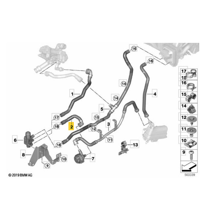 Mangueira Bomba Água Auxiliar BMW X5 B58 2020 2021 2022 2023