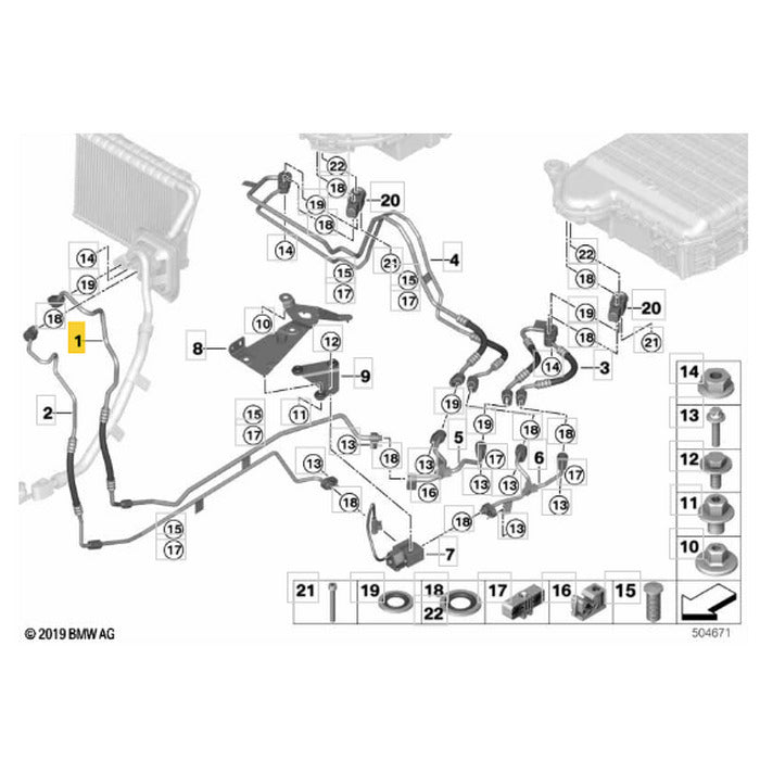 Mangueira Tubo Ar Condicionado BMW X5 2020 2021 2022 Pressão