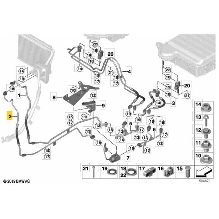 Mangueira Tubo Ar Condicionado BMW X5 2020 2021 2022 Pressão