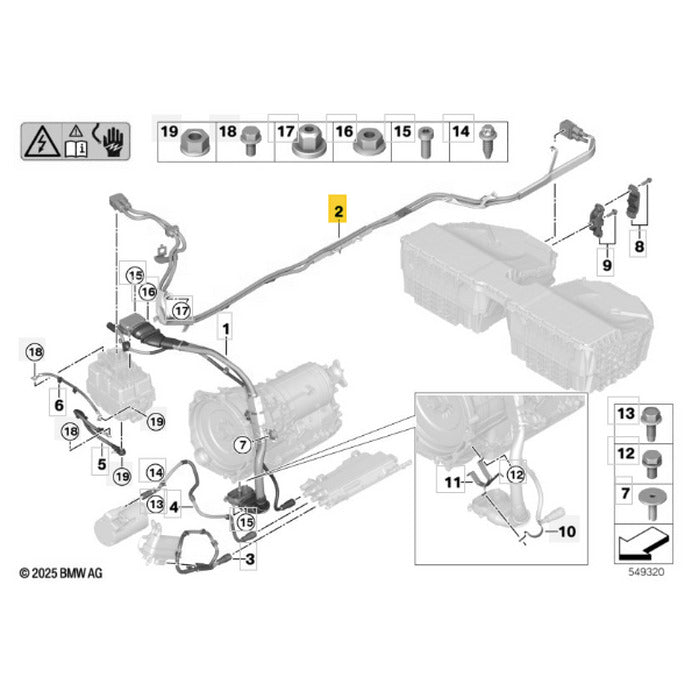 Chicote Cabo Bateria Alta Tensão BMW X5 2020 2021 2022 2023