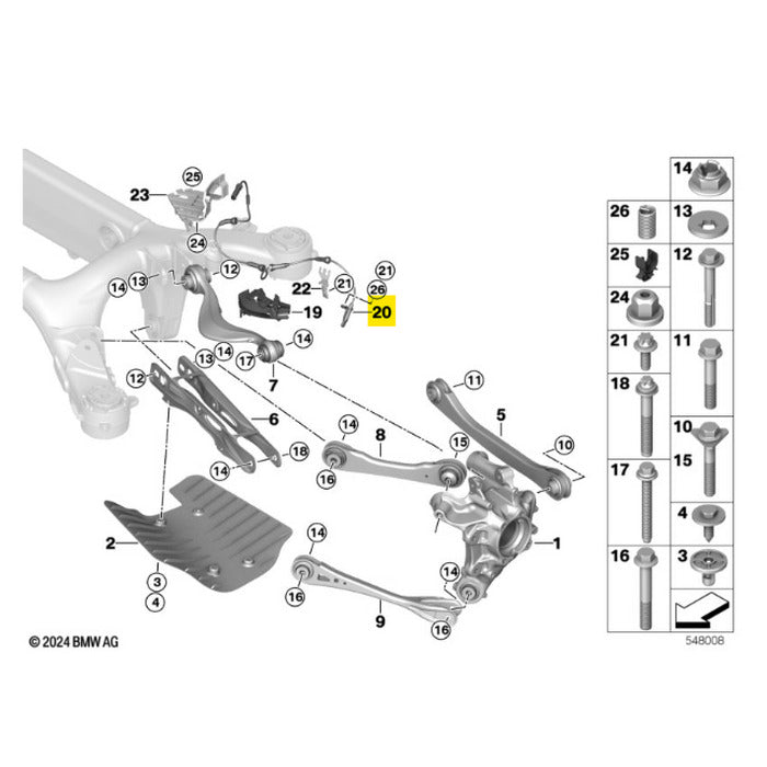 Sensor ABS Roda Rotação BMW X5 2020 2021 2022 2023 Traseiro