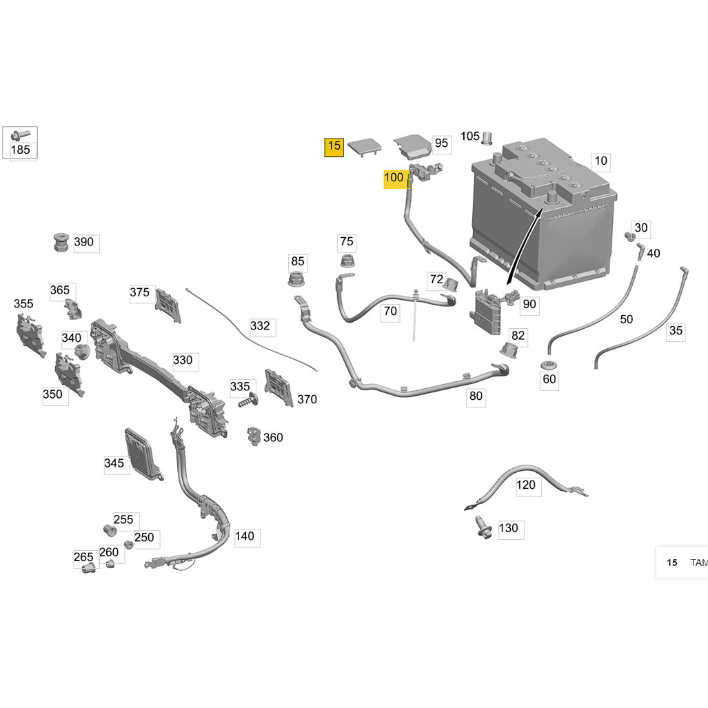 Cabo Polo Negativo Bateria Mercedes GLC C 250 2016 2019 Sensor