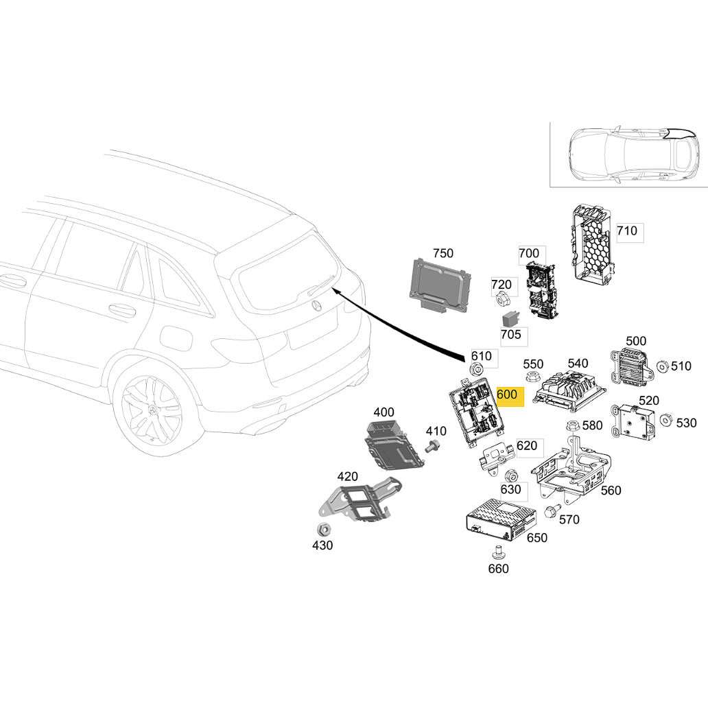 Módulo SAM BSI Mercedes GLC 250 2016 2017 2018 2019 Traseiro