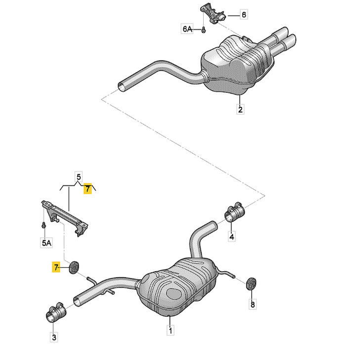 Coxim Suporte Escape VW Jetta 1.4 TSI 2016 2018 Kit 3 Peças