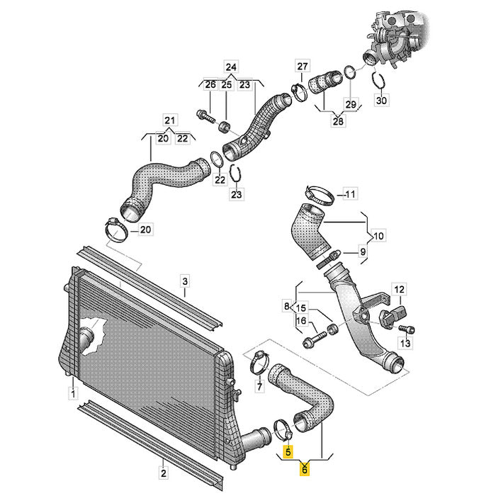 Mangueira Duto Ar Intercooler VW Jetta 2.0 2014 2016 Esquerdo
