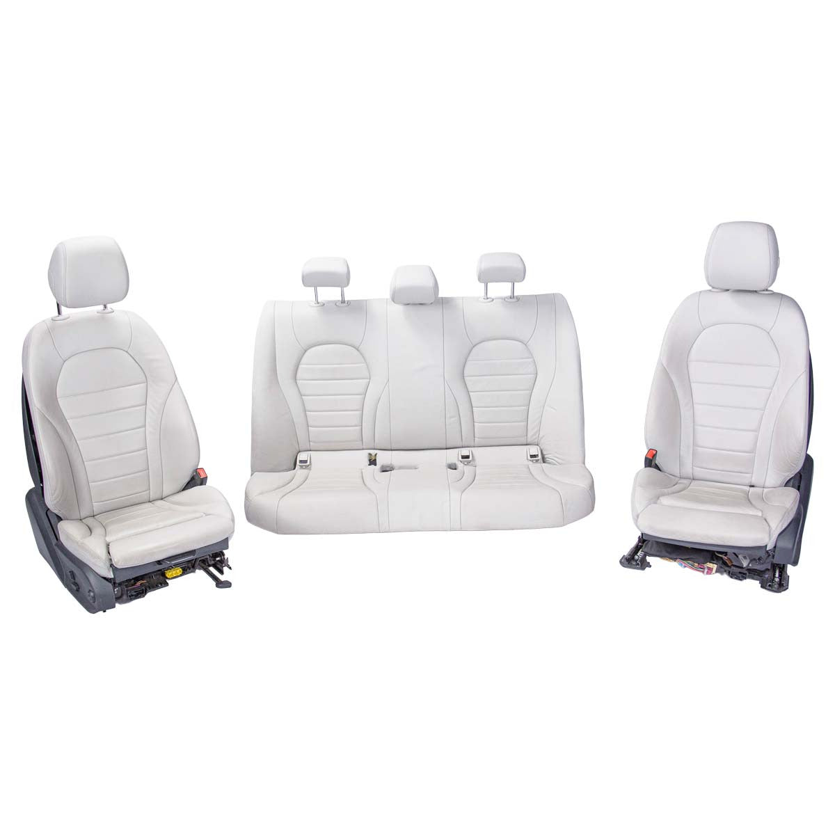 Jogo Banco Couro Elétrico Mercedes C250 C180 Branco Detalhe