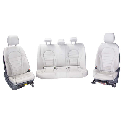 Jogo Banco Couro Elétrico Mercedes C250 C180 Branco Detalhe