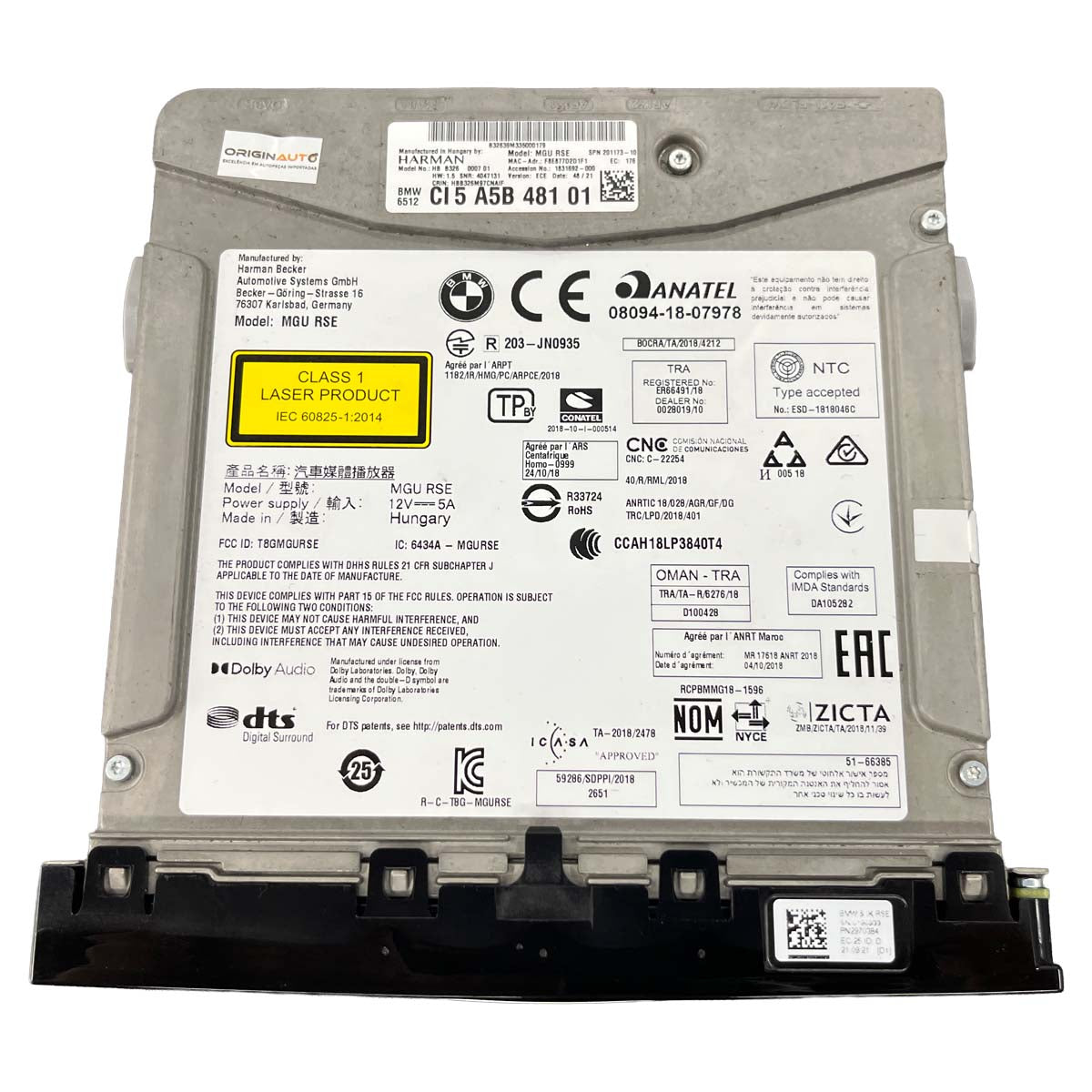 Leitor DVD Áudio Mídia BMW X5 2020 2021 2022 2023 Traseiro