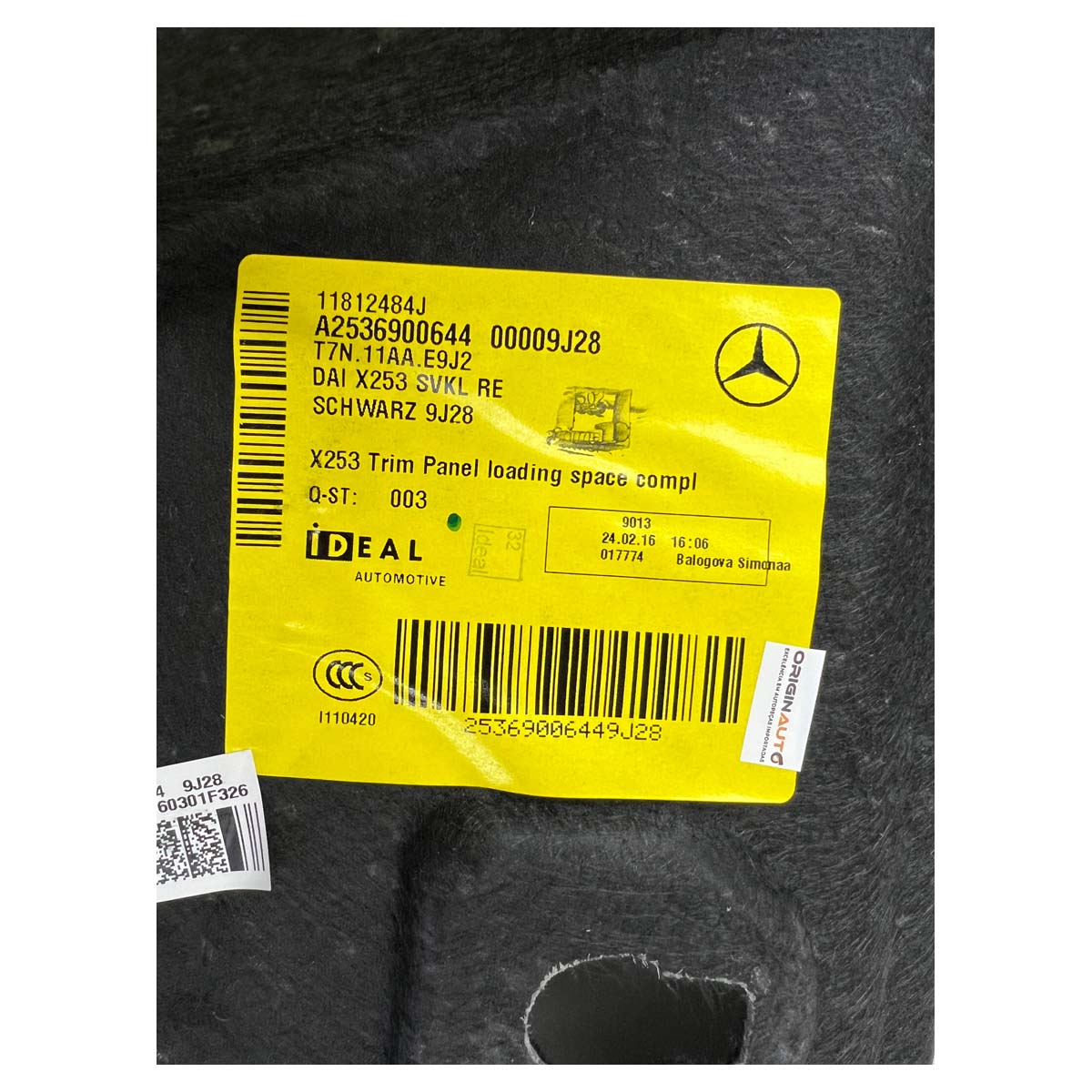 Forro Porta Mala Mercedes GLC 250 300 2016 Traseiro Direito