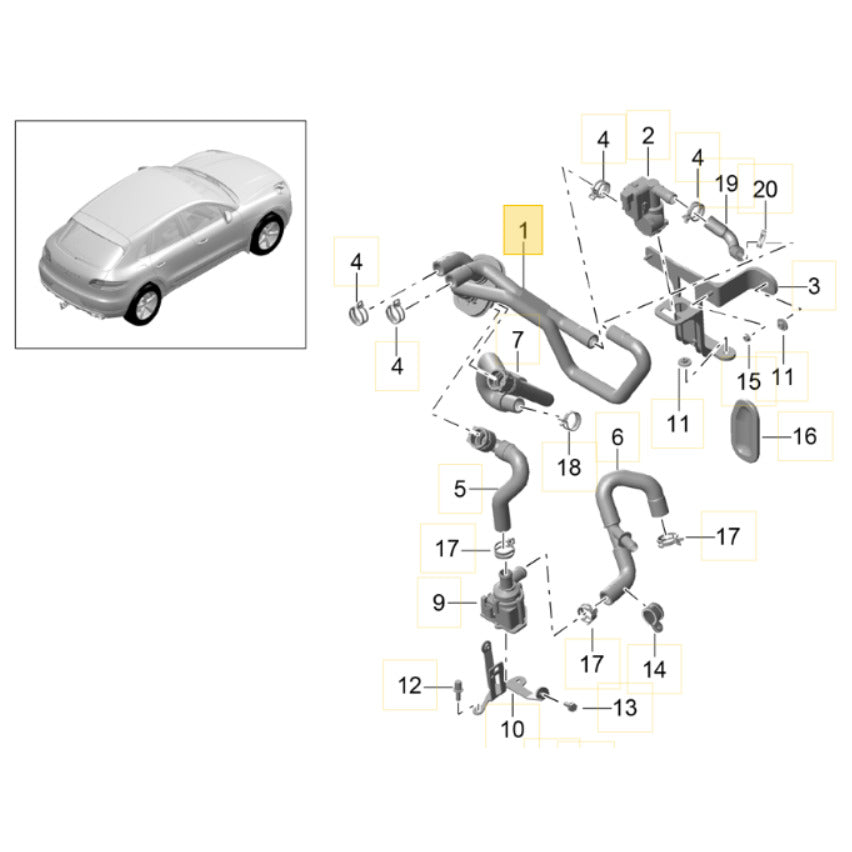 Mangueira Duto Ar Porsche Macan 2.0 252cv 2018 95B819337