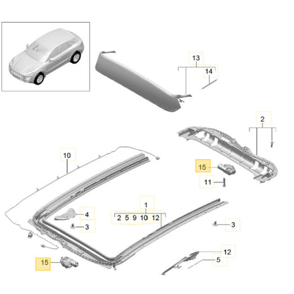 Motor Teto Solar Porsche Macan 2016 2017 2018 95B959591B