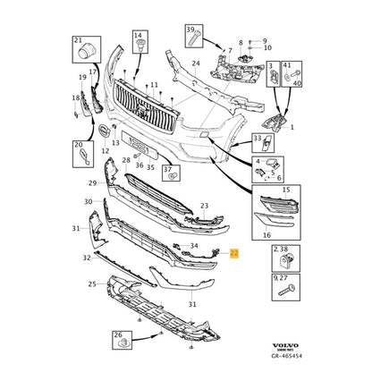 Guia Trava Parachoque Volvo XC90 Moment 2020 Dianteiro Dir