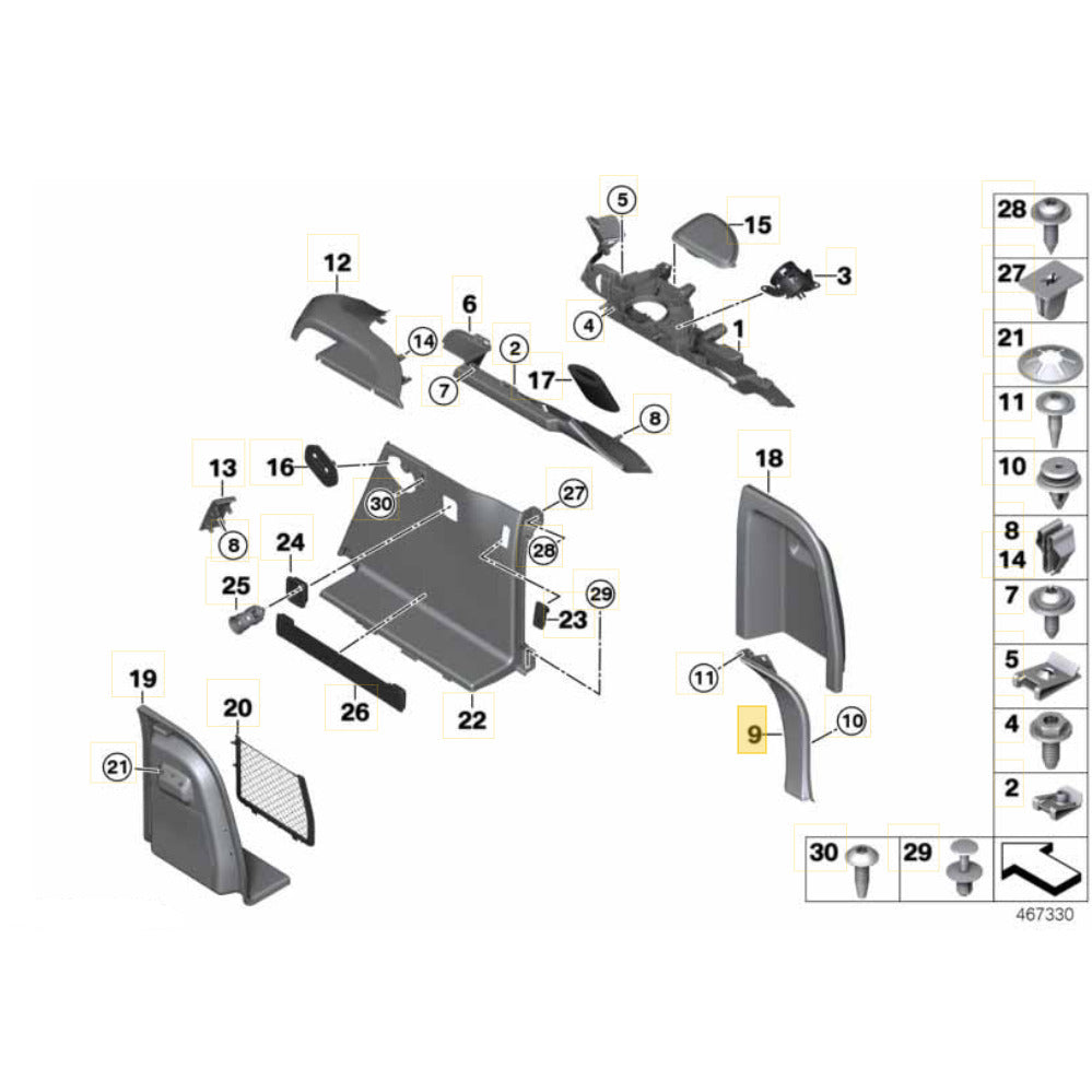 Moldura Coluna C BMW X4 28i 2015 2016 2017 2018 Esquerda