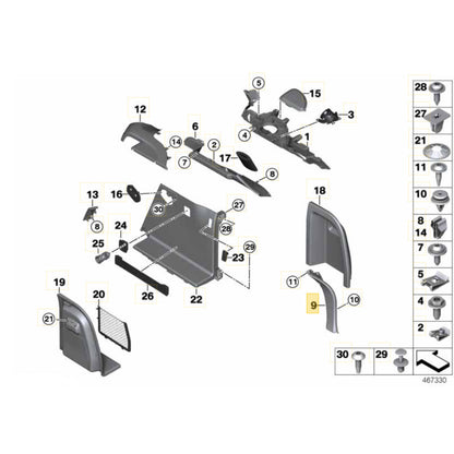 Moldura Coluna C BMW X4 28i 2015 2016 2017 2018 Esquerda