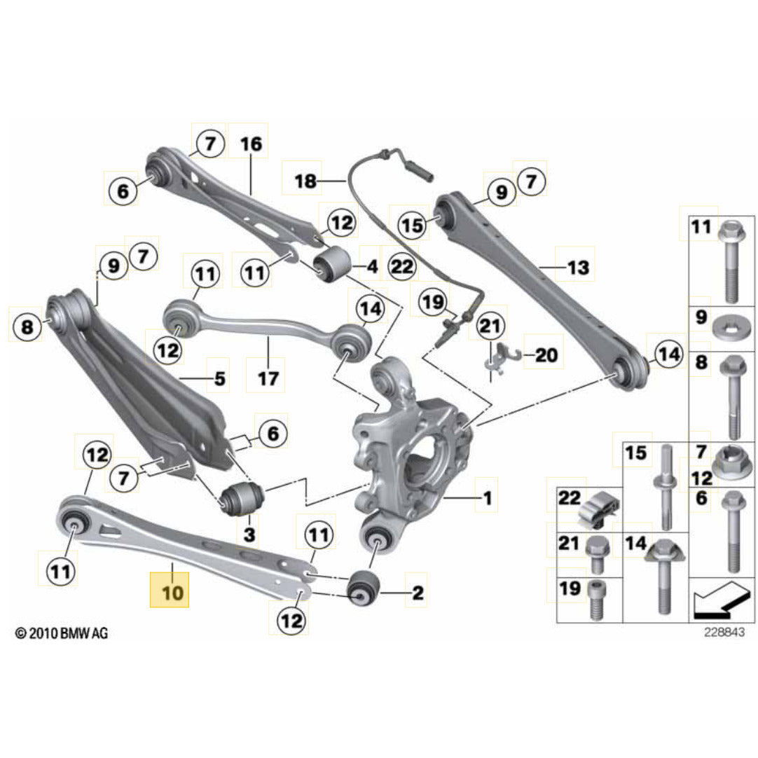 Braço Suspensão BMW X4 28i 2015 2016 2017 2018 Traseiro Direito