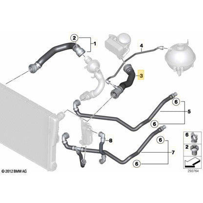 Mangueira Água Radiador BMW X4 2.0 N20 2016 2017 2018 7646155