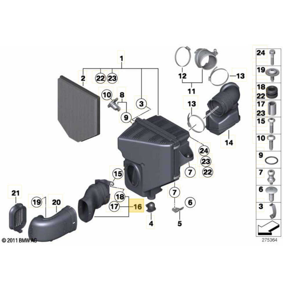 Mangueira Duto Ar BMW X4 2.0 N20 2016 2017 2018 Filtro Ar