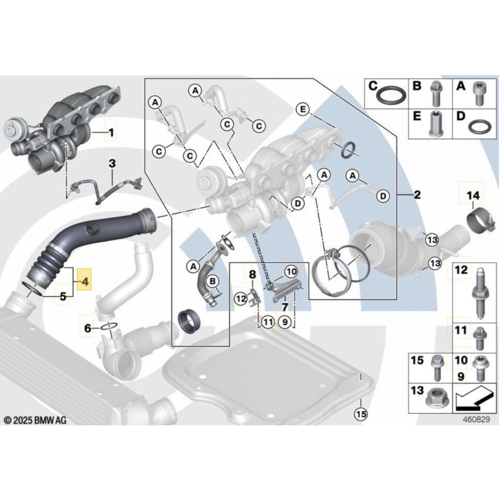 Mangueira Intercooler BMW X4 2.0 N20 2016 2017 2018 Direita