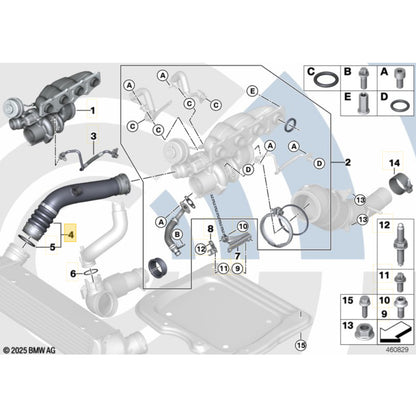 Mangueira Intercooler BMW X4 2.0 N20 2016 2017 2018 Direita