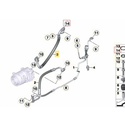 Mangueira Compressor BMW X4 2015 2016 2017 2018 9228236 A/C