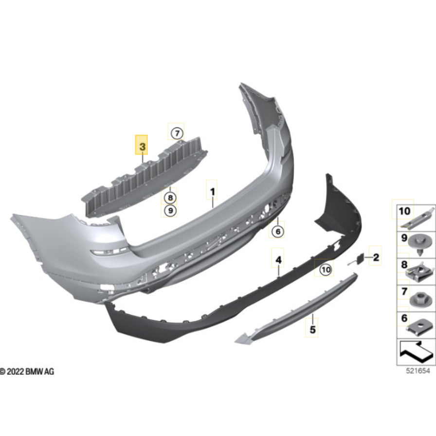 Acabamento Parachoque BMW X4 2015 2016 2017 2018 Traseiro