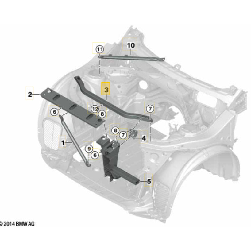 Travessa Painel Frontal BMW X4 2015 2016 2017 2018 Radiador